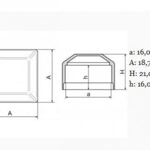 Műanyag kerítés oszlopsapka 16x16 mm oszlopokra. fekete, szürke, zöld, barna,  50 db