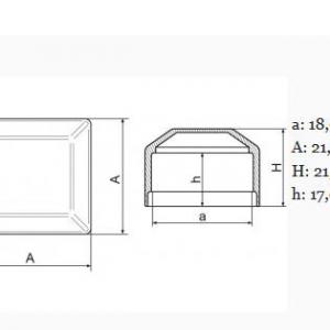 Műanyag kerítés oszlopsapka 18x18 mm oszlopokra. fekete, szürke, zöld, barna,  50 db