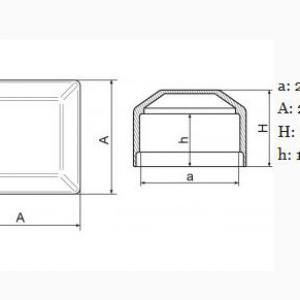 Műanyag kerítés oszlopsapka 20x20 mm oszlopokra. fekete, szürke, zöld, barna, 50 db