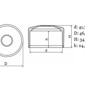 Műanyag kerítés oszlopsapka Ø42 mm oszlopokra. fekete, szürke, zöld, barna, 50 db