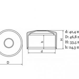 Műanyag kerítés oszlopsapka Ø42,4 mm oszlopokra. fekete, szürke, zöld, barna, 50 db