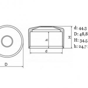 Műanyag kerítés oszlopsapka Ø44,5 mm oszlopokra. fekete, szürke, zöld, barna, 50 db