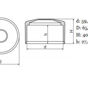 Műanyag kerítés oszlopsapka Ø59,8 mm oszlopokra. fekete, szürke, zöld, barna, 50 db