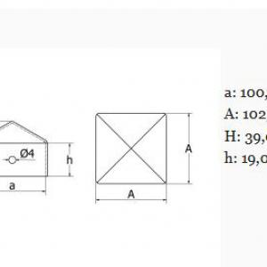 Nyersacél oszlopsapka 100x100 mm oszlopokra. Kiszerelés: 50 db