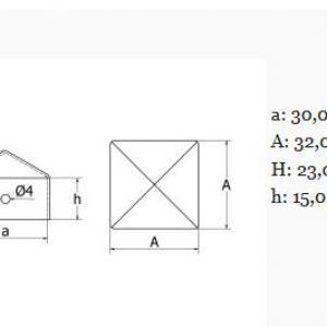 Nyersacél oszlopsapka 30x30 mm oszlopokra. Kiszerelés: 50 db