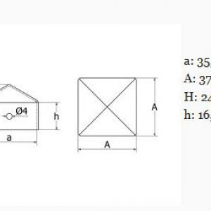 Nyersacél oszlopsapka 35x35 mm oszlopokra. Kiszerelés: 50 db
