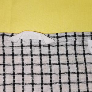 Pamut konyharuha, fekete kis kockás, 45X60 cm, akasztóval