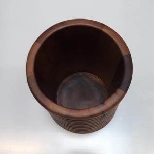 Parawood fa evőeszköztartó henger, bordázott, 15x11,5 cm