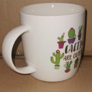 Porcelán bögre kaktusz, 38 cl, 1 db