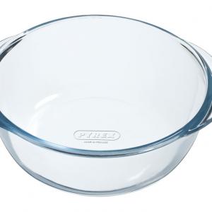 PYREX AIRFRYER kerek üveg tál, füles 20x18x7cm 1l