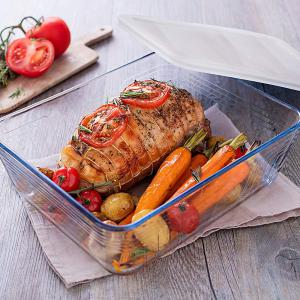 Pyrex Cook&Freeze; téglalap sütőtál+műa.fedő, 22X17X6 cm, 1,5 liter, 203230