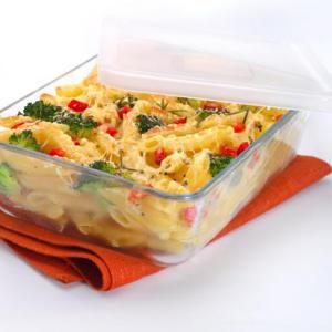 Pyrex Cook Freeze; téglalap sütőtál+műa.fedő, 19X14X4 cm, 0,8 liter, 203229