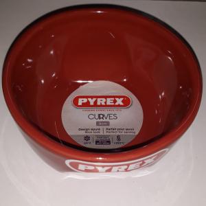 Pyrex Curves Red souffle (szuflé) tálka, kerámia, 9X4,5 cm, 203238