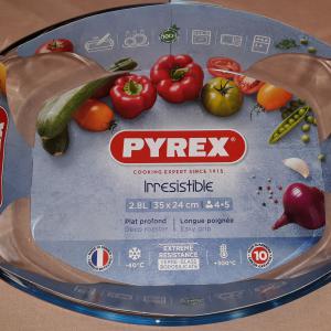 Pyrex Irresistible ovál füles sütőtál, üveg, 35X24X7 cm, 3l, 203195