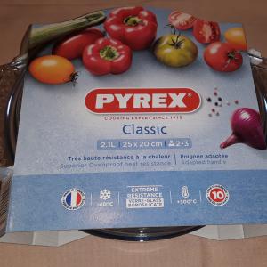 PYREX kerek sütőtál fedővel, üveg, 2,1 liter (1,5 l+0,6 l tető), 203014