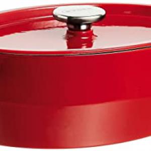 Pyrex SlowCook Red öntöttvas sütőtál fedővel, ovál, 29 cm, 3,3 liter