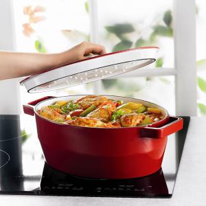 Pyrex SlowCook Red öntöttvas sütőtál fedővel, ovál, 29 cm, 3,3 liter