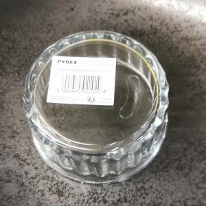Pyrex üveg souffle tálka, 10 cm, 1 db