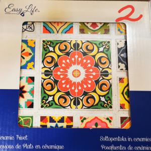 R2S Easy Life kerámia edényalátét, vegyes színek, 20X20 cm, 153404