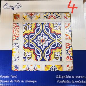 R2S Easy Life kerámia edényalátét, vegyes színek, 20X20 cm, 153404