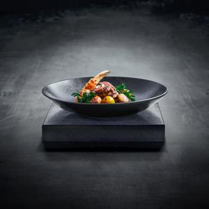 RAK Karbon porcelán kerek mélytányér, fekete, 26 cm, 120 cl, KRBUBC26