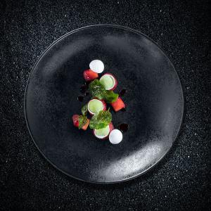RAK Karbon porcelán kerek tányér /coupe/, fekete, 29 cm, KRNNPR29