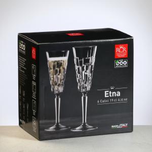 RCR Cristalleria Italiana Etna pezsgős pohár készlet, 19 cl, 6 db