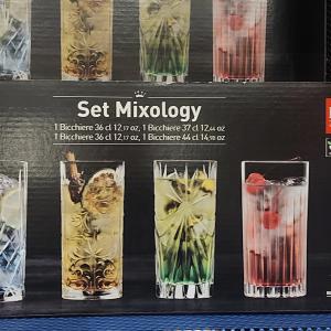 RCR MIXOLOGY HB üdítős pohár set 4 db, üveg, különböző mintákkal