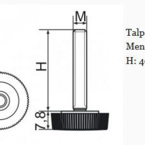 Recézett állítható láb 20mm méretű talppal, M6x40-es szárral. 100 db