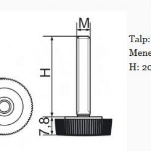 Recézett állítható láb 25mm méretű talppal, M10x20-as szárral. 100 db