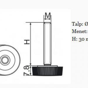 Recézett állítható láb 25mm méretű talppal, M10x30-as szárral. 100 db
