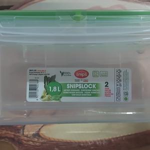 Snip műanyag tároló doboz, zöldségmintás tetővel, zöld, 1,8l, 2 szett
