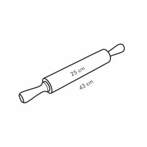 Tescoma Delícia rozsdamentes nyújtó, fa nyéllel, 25 cm, 8cm, 630170