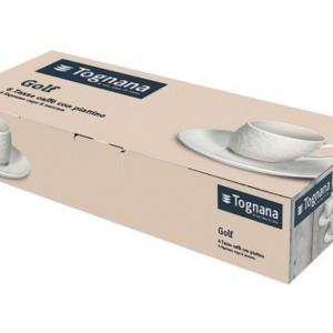 Tognana Golf fehér porcelán mokkás készlet 6 személyre , 9 cl