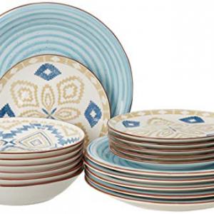 Tognana Meteopolis Casablanca 18 részes kerámia-porcelán étkészlet, kék, 155226