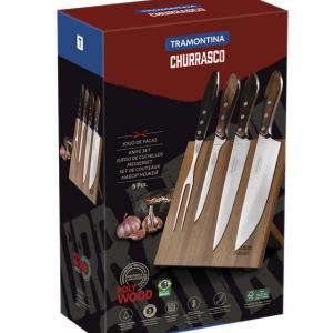 TRAMONTINA CHURRASCO POLYWOOD KÉSKÉSZLET MÁGNESES TARTÓBAN 5 DB, barna, 21198/981