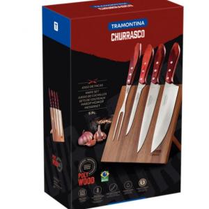TRAMONTINA CHURRASCO POLYWOOD KÉSKÉSZLET MÁGNESES TARTÓBAN 5 DB, PIROS, 21198/781