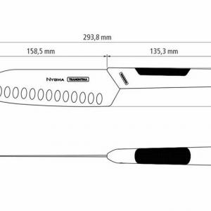 TRAMONTINA NYGMA SANTOKU KÉS FEKETE TEXTURÁLT POLIPROPILÉN NYÉLLEL 16cm, 23685/107