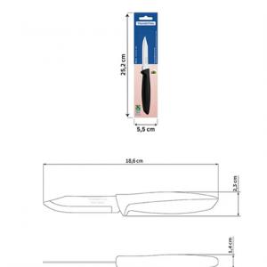 TRAMONTINA PLENUS ZÖLDSÉG- ÉS GYÜMÖLCSKÉS FEKETE POLIPROPILÉN NYÉLLEL, 7,5 CM, 23420/103