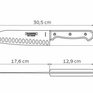 TRAMONTINA SANTOKU KÉS PIROS POLYWOOD NYÉLLEL, 17,6cm, 21179/177