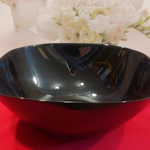 új LUMINARC CARINE salátás tál, fekete, szögletes, 24x24cm