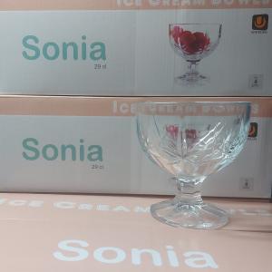 Uniglass  Sonia fagylaltkehely, talpas, üveg, 29cl. 6db
