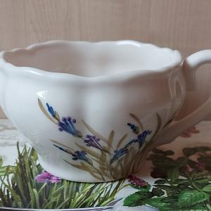 Vanilia Kerámia 28-07, Romantik festett teáscsésze levendula,kerámia, 4,5 dl, V.K.28-07