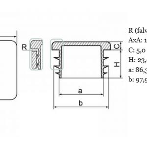 Zártszelvény dugó 100x100 mm-es. (kisebb fv) V1, Kiszerelés: 10 db
