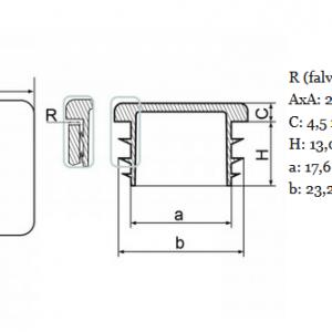 Zártszelvény dugó 25x25 mm-es. Kiszerelés: 100 db