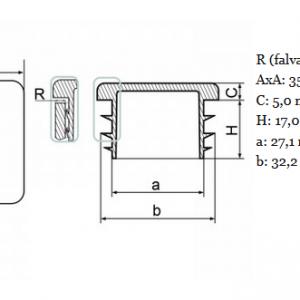 Zártszelvény dugó 35x35 mm-es. Kiszerelés: 100 db