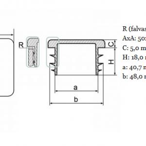 Zártszelvény dugó 50x50 mm-es. (kis fv) Kiszerelés: 100 db