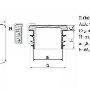 Zártszelvény dugó 70x70 mm-es. (kisebb fv) V1, Kiszerelés: 10 db