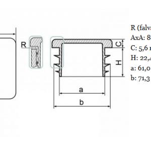 Zártszelvény dugó 80x80 mm-es. (nagyobb fv) Kiszerelés: 10 db