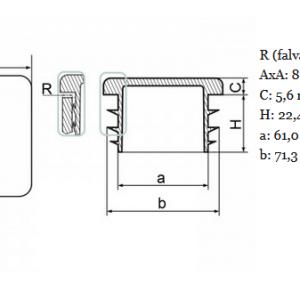 Zártszelvény dugó 80x80 mm-es. (nagyobb fv) Kiszerelés: 100 db